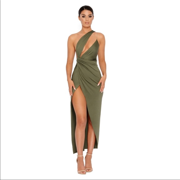 thigh high split maxi dress